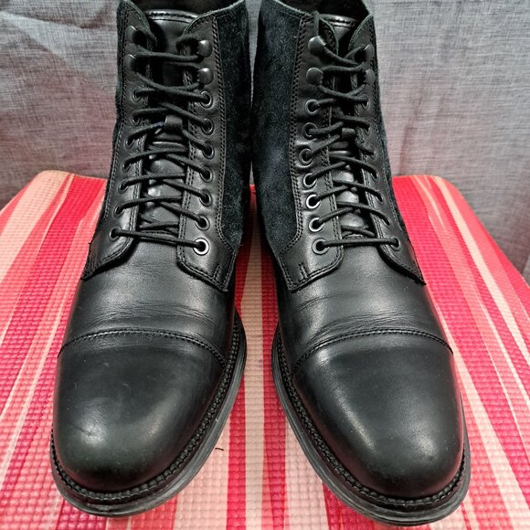Cole Haan Mens Original Grand OS Cap Toe Laced Boots Black Leather Sz 10.5M - Picture 2 of 13